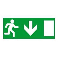 Информационная табличка - дверь на выход вниз - 310х112 мм