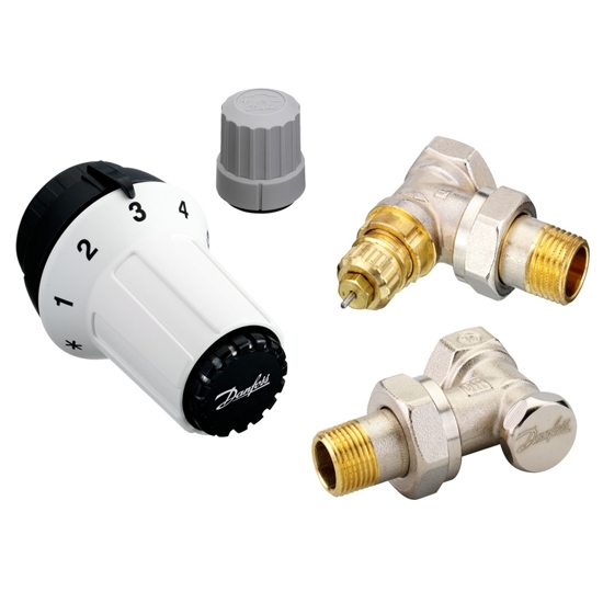 Комплект терморегуляторов - RA-FN, RAS-C, RLV-S - угловой