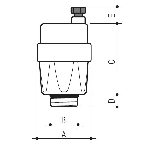 Автоматический клапан для сброса воздуха 1/2" - F.I.V.