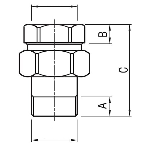 Муфта прямая с внутренней и наружной резьбой 3/4" - F.I.V.
