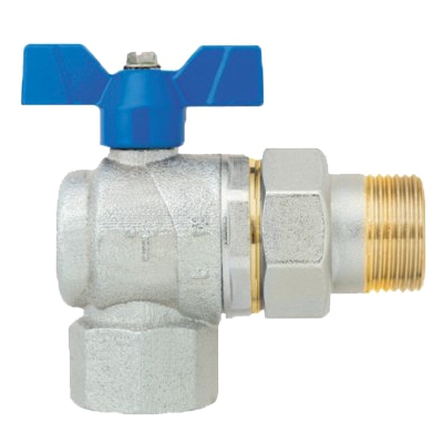 Шаровой угловой кран с фитингом и внутренней резьбой 1/2, синий - F.I.V."