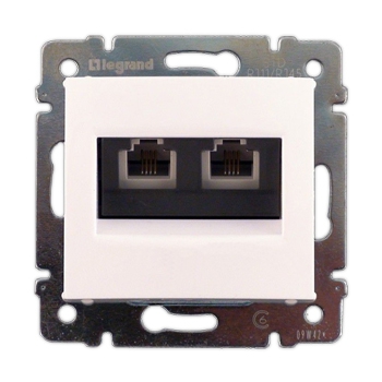 Телефонная розетка 2xRJ11 - Valena - белый