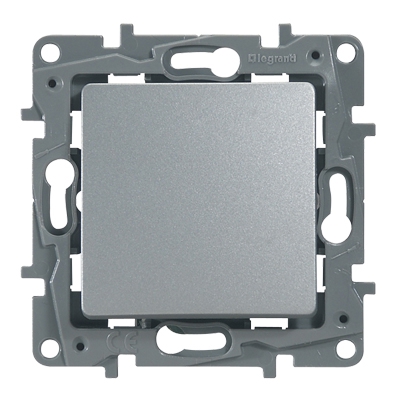 Переключатель одноклавишный - Etika - алюминий