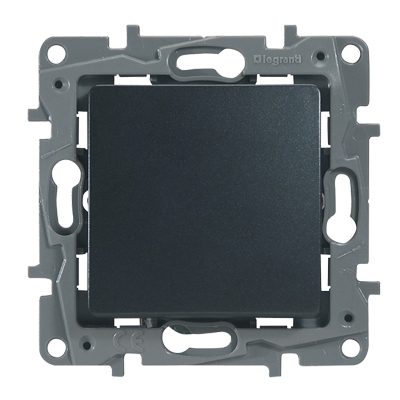 Переключатель одноклавишный - Etika - антрацит