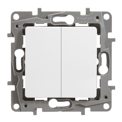 Выключатель двухклавишный - Niloe - белый