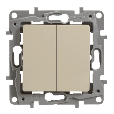 Переключатель двухклавишный - Niloe - слоновая кость