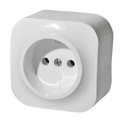 Розетка 2К без шторок - Forix - белый