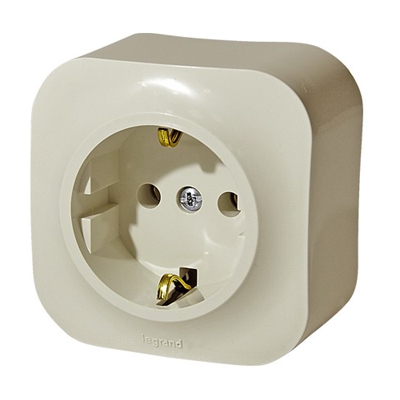 Розетка 2К+З без шторок - Forix - слоновая кость