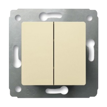 Выключатель двухклавишный - Cariva - слоновая кость