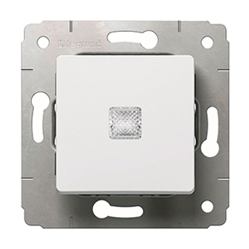 Переключатель одноклавишный с подсветкой - Cariva - белый