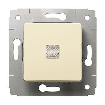 Переключатель одноклавишный с подсветкой - Cariva - слоновая кость