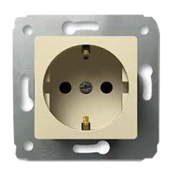 Розетка 2K+З - Cariva - слоновая кость