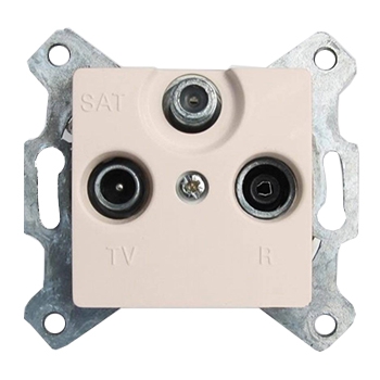 Розетка TV-FM-SAT звезда - Cariva - слоновая кость