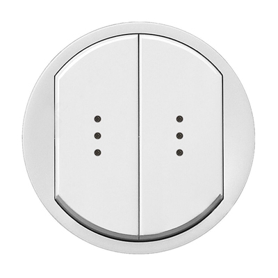 Лицевая панель для двухклавишного выключателя с подсветкой - Celiane - белый