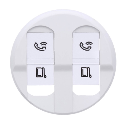 Лицевая панель для розетки 2хRJ45 - Celiane - белый