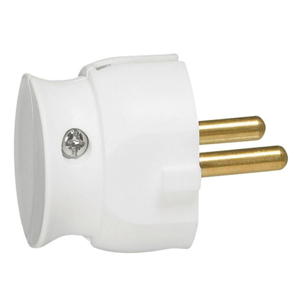 Вилка 2К - серия Элиум - 16 А - ультраплоская - пластик - белый