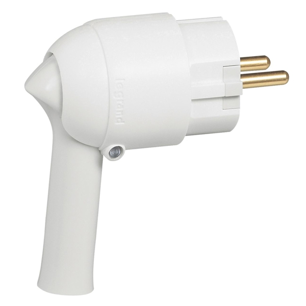 Вилка 2К+3 - серия Элиум - 16 А - с рычагом - белый