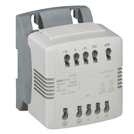 Однофазный трансформатор безопасности - 230/400 - 24V 400ВА