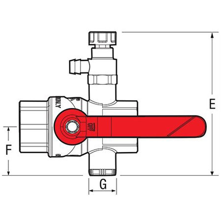 Кран шаровой со сливом и внутренней резьбой 3/4'' - F.I.V.