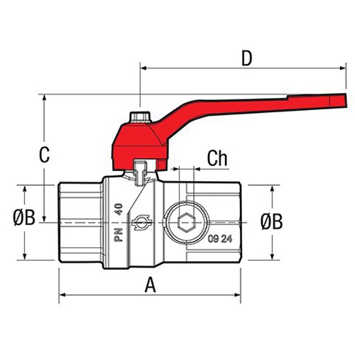 Кран шаровой со сливом и внутренней резьбой 1'' - F.I.V.