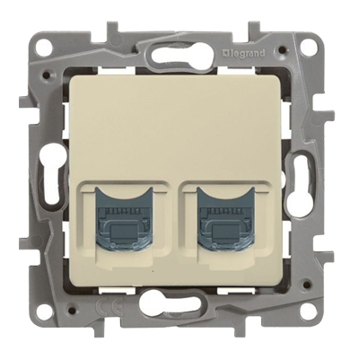 Двойная информационная розетка RJ45 6 UTP - Niloe - слоновая кость