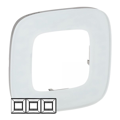 Рамка 3 поста - Valena Allure - белое стекло