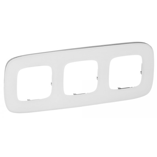 Рамка 3 поста - Valena Allure - белое стекло