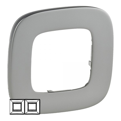 Рамка 2 поста - Valena Allure - полированная сталь