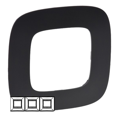 Рамка 3 поста - Valena Allure - матовый черный