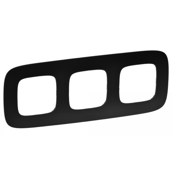 Рамка 3 поста - Valena Allure - матовый черный