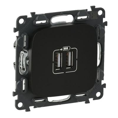 Зарядное устройство USB Type A+A - Valena Allure - черный