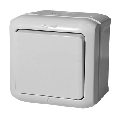 Выключатель одноклавишный IP44 - Forix - серый