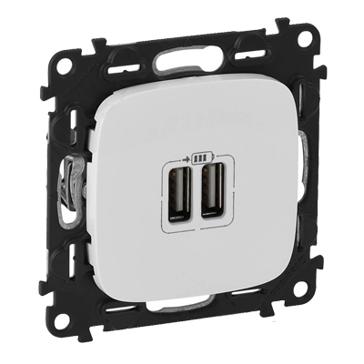 Зарядное устройство USB Type A+A - Valena Allure - белый