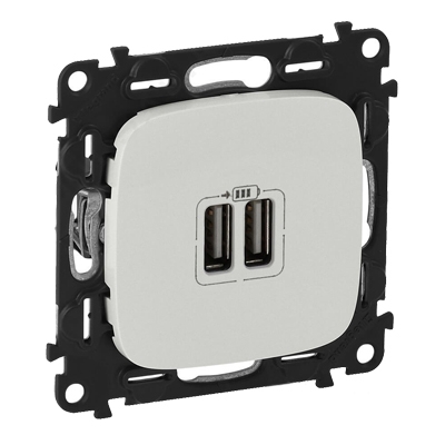 Зарядное устройство USB Type A+A - Valena Allure - жемчуг