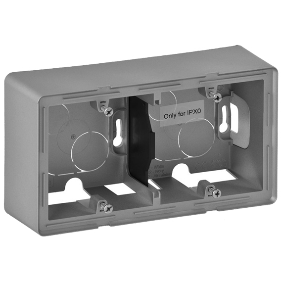 Коробка для накладного монтажа 2 поста - Valena Life - алюминий