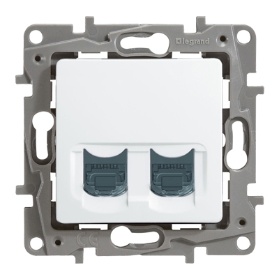 Двойная информационная розетка RJ45 6 UTP - Niloe - белый