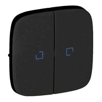 Лицевая панель двухклавишная с подсветкой - Valena Allure - черный