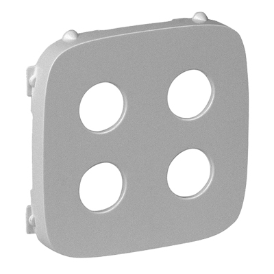 Лицевая панель для двойной аудиорозетки ''банан" - Valena Allure - алюминий