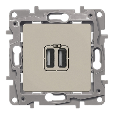 Двойная розетка USB 240В/5В 2400мА - Niloe - слоновая кость