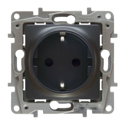 Розетка 2К+3 - Etika - антрацит