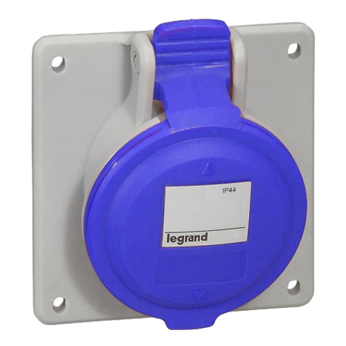 Встраиваемая наклонная розетка 2К+З 32А 250В IP44 - P17 Tempra Pro