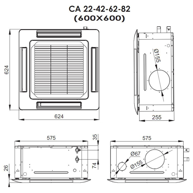 CA62 - мощ. охлаждения 5.35, мощ. отопления 10.68 - BPS Clima