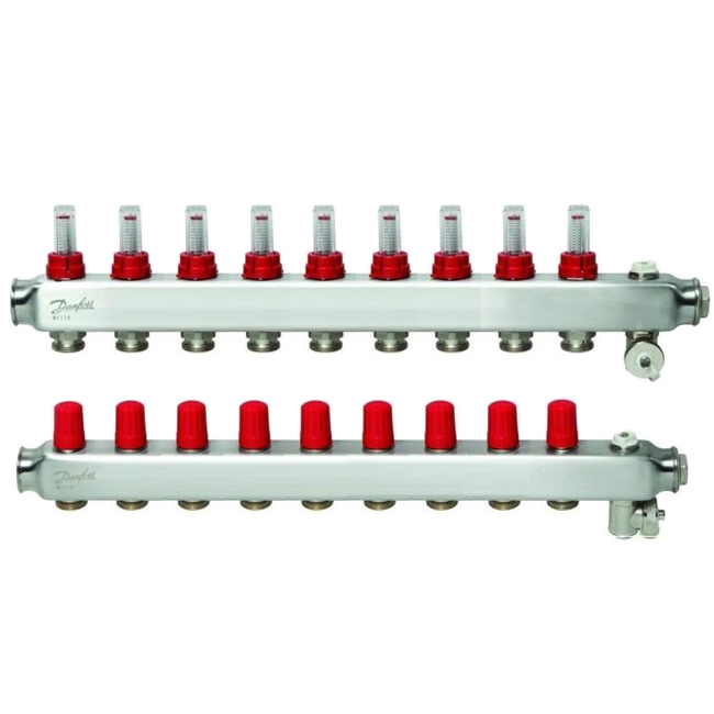 Коллектор из нержавеющей SSM-F стали с расходомерами - Manifold 9+9