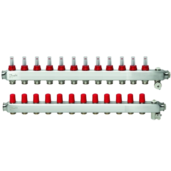 Коллектор из нержавеющей SSM-F стали с расходомерами - Manifold 12+12