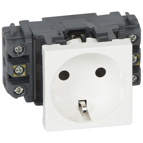 Розетка 2К+3 - 2 модуля - Mosaic - без шторок - белый