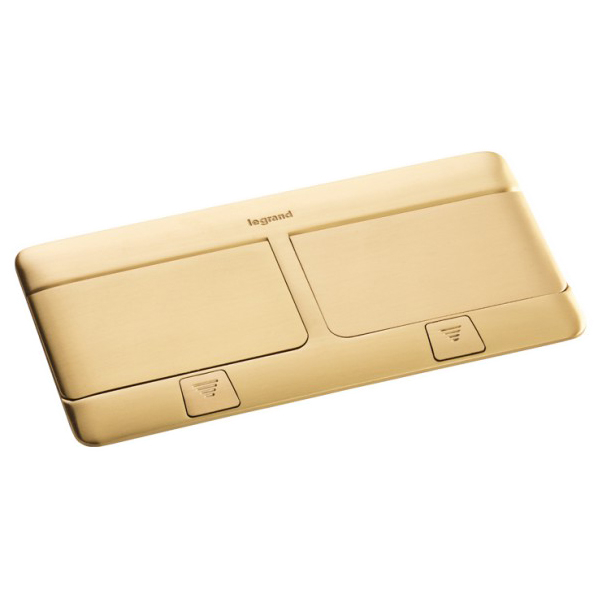 Выдвижной розеточный блок - 6 модулей - латунь