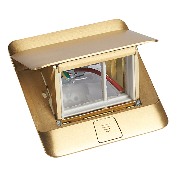 Выдвижной розеточный блок - 3 модуля - латунь