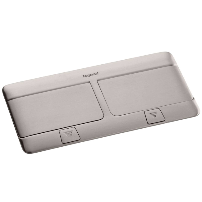 Выдвижной розеточный блок - 8 модулей - нержавеющая сталь