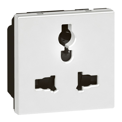 Мультистандартная розетка 2P+E - 2 модуля - Arteor - White