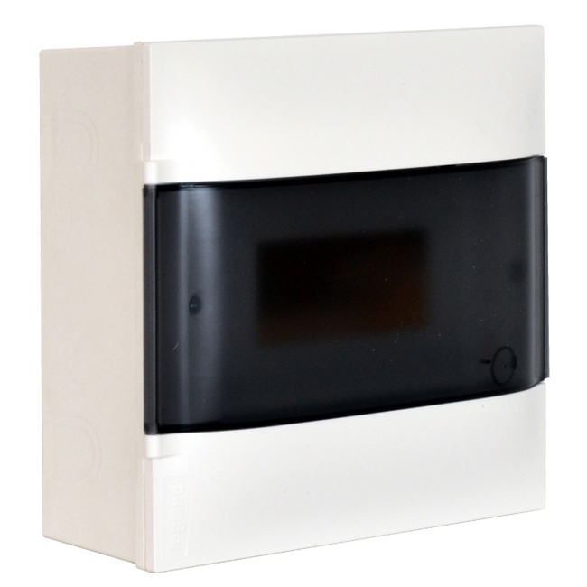 Щиток накладной - Practibox S - 8 модулей - дымчатая дверь